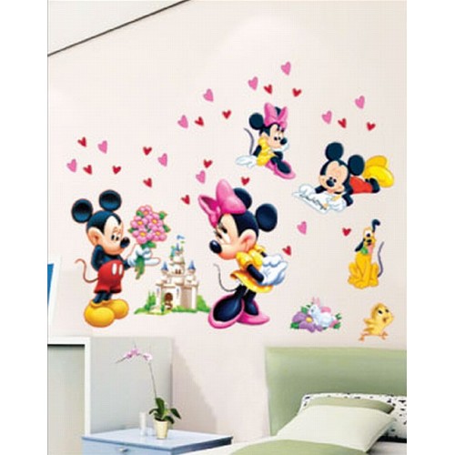 Mickey Mouse s kyticou a srdiekami